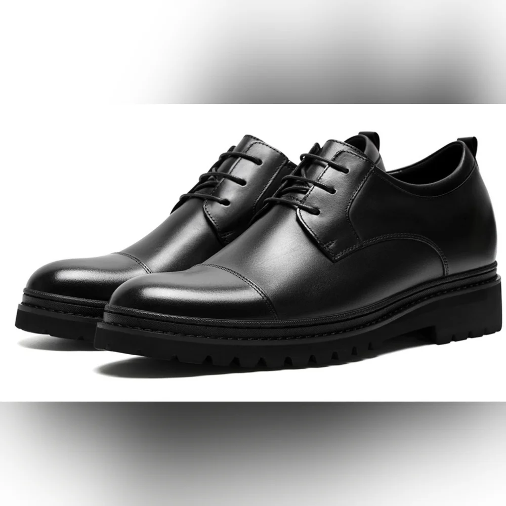 New CMR Men's Chamaripa Height Increasing Leather Oxford Shoes